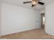 Bedroom featuring neutral walls, carpeted floors and a ceiling fan with overhead lighting at 420 Augustus Ln, Mount Holly, NC 28120