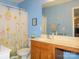 Bright full bathroom showcasing a sunflower-themed shower curtain at 120 Snead Rd, Fort Mill, SC 29715