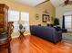 Inviting living area with vaulted ceilings, hardwood floors, and a plush sofa at 120 Snead Rd, Fort Mill, SC 29715