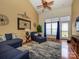 Bright living room with vaulted ceilings, hardwood floors, and neutral decor at 120 Snead Rd, Fort Mill, SC 29715