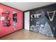 Playful bedroom featuring a chalkboard accent wall for creative expression at 1691 Hopewell Church Rd, Catawba, NC 28609