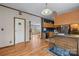 Eat in kitchen area featuring oak cabinets and an island for extra prep space at 1691 Hopewell Church Rd, Catawba, NC 28609