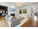 Cozy living room with fireplace, neutral tones, and a comfortable seating arrangement at 6711 Conservatory Ln, Charlotte, NC 28210