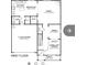 Layout of the first floor featuring kitchen, living spaces, garage, and porch dimensions at 9203 Mackinaw Dr, Gastonia, NC 28056