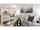 Open-concept design with a modern living room flowing into a bright kitchen and dining area, perfect for entertaining at 111 Noah Ln, Troutman, NC 28166