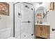 Modern bathroom with a glass-enclosed shower and stylish vanity at 239 Euclid Ave, Statesville, NC 28677