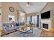 Cozy living room featuring a fireplace, modern decor, and an open layout for comfortable living at 304 Keller St, China Grove, NC 28023