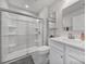 Clean bathroom with a glass shower and a white vanity at 730 Bonica Ct, Lancaster, SC 29720