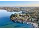 Aerial view of the lakeside neighborhood, featuring waterfront homes, private docks, and serene views at 9135 Fair Oak Dr, Sherrills Ford, NC 28673