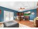 Basement living room with a bar, fireplace, french doors and comfortable seating at 9135 Fair Oak Dr, Sherrills Ford, NC 28673