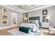 Beautiful bedroom with decorative tray ceiling, stylish furnishings, and natural light at 1047 Rabbit Hill Ln, Monroe, NC 28110