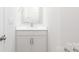 Bathroom with sleek vanity, modern sink, and chrome fixtures at 111 Rustling Waters Dr, Mooresville, NC 28117