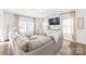 Comfortable living room featuring a TV, neutral paint, and large windows at 112 Buoy Ln, Statesville, NC 28677