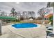 Refreshing backyard pool with a concrete surround, mature trees, and privacy fence at 119 Hemphill Ave, Chester, SC 29706