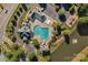 Aerial view of community pool, water slide, and other amenities at 3009 Scottcrest Way, Waxhaw, NC 28173