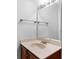 Bathroom vanity with granite countertop, oval sink, brushed nickel faucet, and decorative mirror at 3009 Scottcrest Way, Waxhaw, NC 28173
