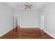 Spacious bonus room with hardwood floors, ceiling fan, and neutral walls at 3009 Scottcrest Way, Waxhaw, NC 28173