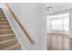 Carpeted staircase leading to a room with a bay window at 3009 Scottcrest Way, Waxhaw, NC 28173