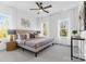 Serene bedroom with large windows, neutral color palette, and modern furnishings at 3816 Odom Way, Charlotte, NC 28216