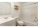 Full bathroom featuring a shower-tub combo and floating shelves for extra storage at 1461 Flintwood Dr, Rock Hill, SC 29732