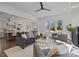 Inviting living room features a fireplace, modern furniture and large windows at 1828 Haines St, Charlotte, NC 28216