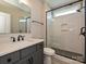Modern bathroom featuring frameless glass shower and grey vanity with white countertop at 2204 Camber Dr # Cwo0076, Gastonia, NC 28054