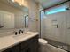 Well appointed bathroom features black framed shower and vanity, offering modern amenities at 2204 Camber Dr # Cwo0076, Gastonia, NC 28054