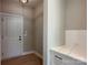 Hallway with quartz counter, white subway tile backsplash, and a storage closet at 2204 Camber Dr # Cwo0076, Gastonia, NC 28054