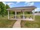 Community picnic area providing blue picnic tables under a pavilion at 8309 Knapp Ct, Locust, NC 28097