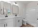 Bathroom featuring double sinks, modern fixtures, and a shower-tub combo at 2825 New Pineola Rd # 7A, Charlotte, NC 28208