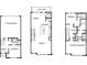Detailed floor plan showcasing the layout of a 3-story townhome with garage, kitchen, and bedrooms at 3928 Craig Ave, Charlotte, NC 28211