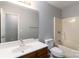 Bathroom with a tub, shower, vanity, and a large mirror at 4175 Barnell Ln, Maiden, NC 28650
