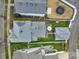 Overhead view of a home featuring a lush backyard, patio set, and detached garage at 431 Third Baxter St, Fort Mill, SC 29708