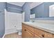 Traditional bathroom features a white sink, toilet, and a shower-tub combo at 642 Brynwood Dr, Rock Hill, SC 29732
