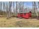 Backyard featuring a charming red storage shed with contrasting trim, and plenty of space at 642 Brynwood Dr, Rock Hill, SC 29732