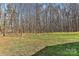 Large grassy backyard surrounded by mature trees, creating a private oasis at 9414 Machado Dr, Indian Trail, NC 28079