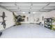 The large two-car garage has epoxy floors and plenty of room for parking, storage, and other activities at 118 Golden Trl, Mooresville, NC 28115