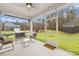 Relax on the screened porch with comfortable seating and a view of the yard at 118 Golden Trl, Mooresville, NC 28115