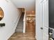 Welcoming entryway features staircase, wood-look floors, and abundant natural light at 1365 Eagle Claw Dr, Kannapolis, NC 28083