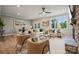Open-concept living space with fireplace, dining area, and comfortable seating at 2022 Mantle Ridge Dr, Indian Trail, NC 28079