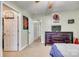 A decorated bedroom featuring carpeted flooring, fan, closet, and wall decor at 2232 Mancke Dr, Rock Hill, SC 29732
