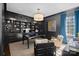 Sophisticated office with dark walls, custom built-ins, and ample natural light at 3212 Lazy Branch Rd, Charlotte, NC 28270