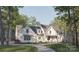 Charming modern farmhouse-style home with white siding, a gray roof, and a well-manicured lawn at 324 Bridgewater Ln, Mooresville, NC 28117