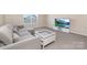 Comfortable living area with a gray sofa, coffee table, and a TV with a scenic view at 4253 Spadefoot Ct, Lancaster, SC 29720