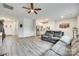 Bright, open-concept living room with hardwood floors and modern decor at 611 N York St, Gastonia, NC 28052