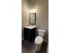 This bathroom has a modern vanity and a comfort height toilet at 8703 Ellington Park Dr, Charlotte, NC 28277
