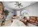 Comfortable living room with cozy seating, stone fireplace and neutral decor at 1420 11Th Street Nw Dr # 15, Hickory, NC 28601