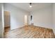 Bright bedroom with wood floors, ceiling fan, and an open layout at 11426 Savannah Creek Dr, Charlotte, NC 28273