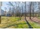 Large backyard with mature trees and partial fencing at 285 Fryling Sw Ave, Concord, NC 28025