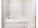 Bright and clean bathroom features a white tub and shower combination at 3113 Ellingford Rd, Charlotte, NC 28214